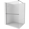 Mexen Kioto+ Duschwand mit Ablage Walk-in 70 x 200 cm, Streifen, Gun Metal - 800-070-121-95-09