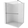 Mexen Kioto+ Duschwand mit Ablage Walk-in 110 x 200 cm, Streifen, Gun Metal - 800-110-121-95-09