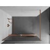 Mexen Kioto+ Duschwand mit Ablage Walk-in 90 x 200 cm, Rillen, gebürstetes Kupfer - 800-090-121-65-09