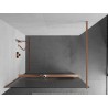 Mexen Kioto+ Duschwand mit Ablage Walk-in 110 x 200 cm, Streifen, gebürstetes Kupfer - 800-110-121-65-09