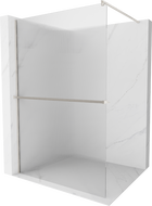 Mexen Kioto+ Duschwand mit Ablage Walk-in 100 x 200 cm, Streifen, gebürsteter Nickel - 800-100-121-97-09