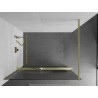 Mexen Kioto+ Duschwand mit Regal Walk-in 90 x 200 cm, Streifen, gebürstetes Gold - 800-090-121-55-09