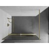 Mexen Kioto+ Duschwand mit Regal Walk-in 130 x 200 cm, gestreift, Gold gebürstet - 800-130-121-55-09