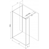 Mexen Kioto Duschwand Walk-in 110 x 80 x 30 cm, schwarzer Rahmen, golden - 800-110-080-221-50-70-030