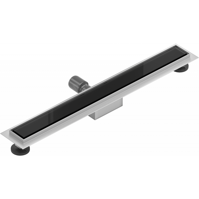 Mexen Flat MGB linearer Abfluss 60 cm, schwarzes Glas - 1026060-15