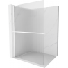 Mexen Kioto+ L Duschwand mit Ablage Walk-in 90 x 200 cm, Streifen, weiß - 800-090-123-20-09