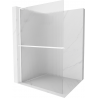 Mexen Kioto+ L Duschwand mit Regal Walk-in 100 x 200 cm, Streifen, weiß - 800-100-123-20-09