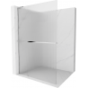 Mexen Kioto+ L Duschwand mit Ablage Walk-in 100 x 200 cm, Streifen, Chrom - 800-100-123-01-09
