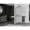 Mexen Kioto+ L Duschwand mit Ablage Walk-in 70 x 200 cm, Streifen, schwarz - 800-070-123-70-09