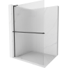 Mexen Kioto+ L Duschwand mit Ablage Walk-in 80 x 200 cm, Streifen, schwarz - 800-080-123-70-09