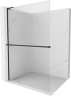 Mexen Kioto+ L Duschwand mit Ablage Walk-in 80 x 200 cm, Streifen, schwarz - 800-080-123-70-09