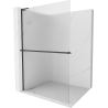 Mexen Kioto+ L Duschwand mit Ablage Walk-in 90 x 200 cm, Streifen, schwarz - 800-090-123-70-09