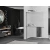 Mexen Kioto+ L Duschwand mit Ablage Walk-in 70 x 200 cm, Streifen, gebürstet Gun Gray - 800-070-123-66-09