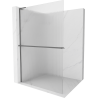 Mexen Kioto+ L Duschwand mit Regal Walk-in 110 x 200 cm, Streifen, Gun Metal - 800-110-123-95-09