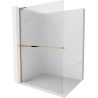 Mexen Kioto+ L Duschwand mit Regal Walk-in 70 x 200 cm, Streifen, Roségold - 800-070-123-60-09