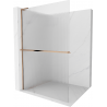Mexen Kioto+ L Duschwand mit Ablage Walk-in 100 x 200 cm, Streifen, Roségold - 800-100-123-60-09