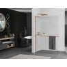 Mexen Kioto+ L Duschwand mit Ablage Walk-in 100 x 200 cm, Streifen, Roségold - 800-100-123-60-09