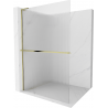 Mexen Kioto+ L Duschwand mit Regal Walk-in 80 x 200 cm, Streifen, Gold - 800-080-123-50-09