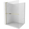 Mexen Kioto+ L Duschwand mit Regal Walk-in 110 x 200 cm, Streifen, Gold - 800-110-123-50-09