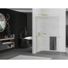 Mexen Kioto+ L Duschwand mit Regal Walk-in 110 x 200 cm, Streifen, Gold - 800-110-123-50-09