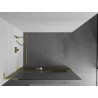 Mexen Kioto+ L Duschwand mit Regal Walk-in 120 x 200 cm, Streifen, Gold - 800-120-123-50-09