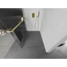 Mexen Kioto+ L Duschwand mit Regal Walk-in 90 x 200 cm, Streifen, gebürstetes Gold - 800-090-123-55-09
