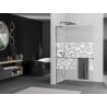 Mexen Kioto+ L Duschwand mit Ablage Walk-in 70 x 200 cm, weißes Muster, Gun Metal - 800-070-123-95-85