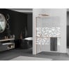 Mexen Kioto+ L Duschwand mit Regal Walk-in 80 x 200 cm, weißes Muster, Roségold - 800-080-123-60-85