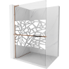 Mexen Kioto+ L Duschwand mit Regal Walk-in 80 x 200 cm, weißes Muster, Roségold - 800-080-123-60-85