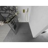 Mexen Kioto+ L Duschwand mit Ablage Walk-in 70 x 200 cm, weißes Muster, gold - 800-070-123-50-85