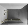 Mexen Kioto+ L Duschwand mit Ablage Walk-in 70 x 200 cm, weißes Muster, gold - 800-070-123-50-85