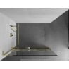 Mexen Kioto+ L Duschwand mit Ablage Walk-in 100 x 200 cm, weißes Muster, gold - 800-100-123-50-85