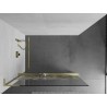 Mexen Kioto+ L Duschwand mit Regal Walk-in 110 x 200 cm, weißes Muster, gebürstetes Gold - 800-110-123-55-85