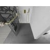 Mexen Kioto+ L Duschwand mit Regal Walk-in 120 x 200 cm, weißes Muster, gebürstetes Gold - 800-120-123-55-85