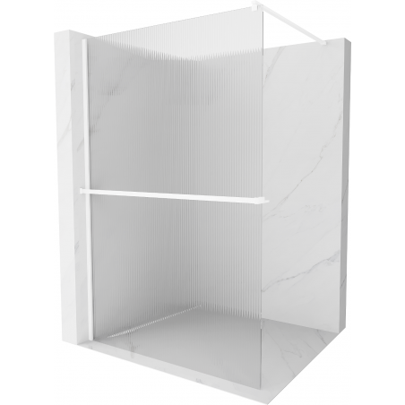 Mexen Kioto+ Duschwand mit Ablage Walk-in 80 x 200 cm, Streifen, Weiß - 800-080-121-20-09