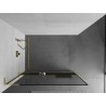 Mexen Kioto+ L Duschwand mit Ablage Walk-in 120 x 200 cm, schwarzer Rahmen, gold - 800-120-123-50-70