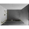 Mexen Kioto+ L Duschwand mit Regal Walk-in 90 x 200 cm, schwarzer Rahmen, gold - 800-090-123-50-70