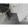 Mexen Kioto+ L Duschwand mit Regal Walk-in 110 x 200 cm, schwarzer Rahmen, gebürstetes Gold - 800-110-123-55-70
