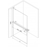 Mexen Kioto+ L Duschwand mit Regal Walk-in 100 x 200 cm, schwarzer Rahmen, gebürstetes Gold - 800-100-123-55-70