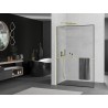 Mexen Kioto+ L Duschwand mit Regal Walk-in 80 x 200 cm, schwarzer Rahmen, gebürstetes Gold - 800-080-123-55-70