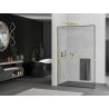 Mexen Kioto+ L Duschwand mit Regal Walk-in 70 x 200 cm, schwarzer Rahmen, gebürstetes Gold - 800-070-123-55-70