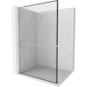 Mexen Kioto+ L Duschwand mit Regal Walk-in 80 x 200 cm, schwarzer Rahmen, gebürstetes Nickel - 800-080-123-97-70
