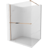 Mexen Kioto+ Duschwand mit Regal Walk-in 80 x 200 cm, Streifen, Roségold - 800-080-121-60-09