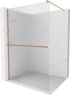 Mexen Kioto+ Duschwand mit Regal Walk-in 80 x 200 cm, Streifen, gebürstetes Kupfer - 800-080-121-65-09