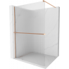 Mexen Kioto+ Duschwand mit Ablage Walk-in 90 x 200 cm, Rillen, gebürstetes Kupfer - 800-090-121-65-09