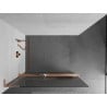 Mexen Kioto+ L Duschwand mit Regal Walk-in 90 x 200 cm, Streifen, gebürstetes Kupfer - 800-090-123-65-09
