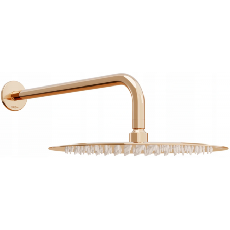 Mexen Slim Kopfbrause 25 cm mit Duscharm, Rosa Gold - 79225211-60