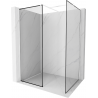 Mexen Kioto Duschwand Walk-in 80 x 70 cm, schwarzer Rahmen, weiß - 800-080-202-20-70-070