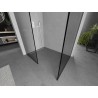 Mexen Kioto Duschwand Walk-in 140 x 70 cm, schwarzer Rahmen, weiß - 800-140-202-20-70-070