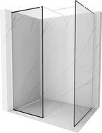 Mexen Kioto Duschwand Walk-in 80 x 80 cm, schwarzer Rahmen, weiß - 800-080-202-20-70-080
